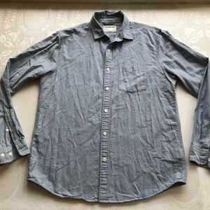 Express Slim Soft Wash Denim Jeans Button-Up Shirt Men’s Size M Long Sleeves Top